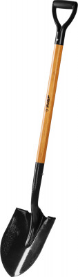 Лопата "Профи-10" штыковая для земляных работ, деревянный черенок, с рукояткой, ЗУБР Профессионал ( 4-39530_z02 )