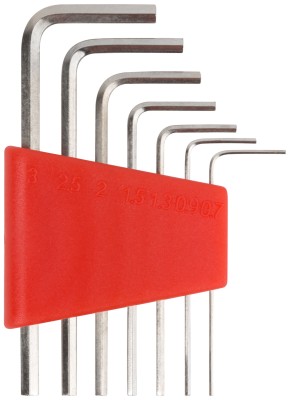 Ключи шестигранные CrV 7 шт. ( 0,7-3,0 мм ) в пластиковом держателе ( 64160 )