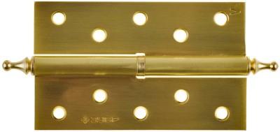 Петля дверная разъемная ЗУБР "ЭКСПЕРТ", 1 подшипник, цвет мат. латунь (SB), левая, с крепежом, 125х75х2,5мм,2шт ,  ( 37605-125-3L )