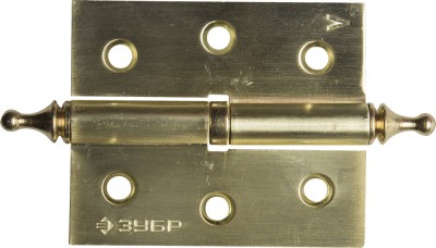 Петля дверная разъемная ЗУБР "ЭКСПЕРТ", 1 подшипник, цвет мат. латунь (SB), левая, с крепежом, 75х63х2,5мм,2шт,  ( 37605-075-3L )