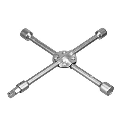 Ключ-крест баллонный, 17 х 19 х 21 х 22 мм, под квадрат 1/2, усиленный, с переходником на 1/2 Stels, ( 14249 )