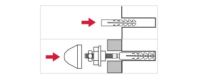 Набор для крепления раковин и писсуаров, диаметр предварительного сверления - 14 мм, цвет xром, ЗУБР Профессионал,  ( 44221 )