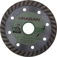 Круг отрезной алмазный URAGAN "ТУРБО", для УШМ, 110х22,2мм  ,  ( 909-12131-110 )