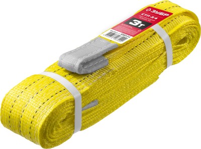 ЗУБР СТП-3/4 текстильный петлевой строп, желтый, г/п 3 т, длина 4 м ( 43553-3-4 )