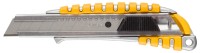 Нож STAYER "MASTER" металлический обрезиненный корпус, автостоп, 18мм,  ( 09143 )