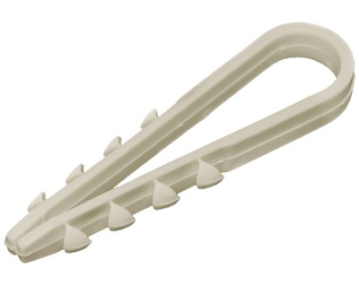 Дюбель-хомут для крепления кабеля 11-18 мм белый (нейлон), 100 шт ПРОМ ( 60451 )