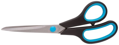 Ножницы бытовые нержавеющие, прорезиненные ручки, толщина лезвия 2,0 мм, 225 мм ( 67378 )