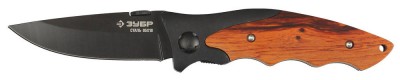Нож ЗУБР "ПРЕМИУМ" СТРЕЛЕЦ складной универсальный, металлическая рукоятка с деревянными вставками, 185мм/лезвие 80мм,  ( 47711 )