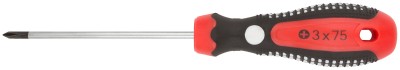 Отвертка "Тренд", CrV сталь, прорезиненная ручка 3x75 мм PH0 ( 53761 )