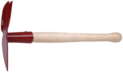 Мотыжка комбинированная с деревянной ручкой, 3 витых зуба, профиль лепесток ( 76813 )