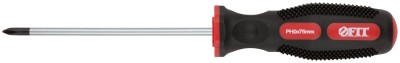Отвертка "Универсал", CrV сталь, прорезиненная ручка, Профи  3х75 мм РН0 ( 55102 )