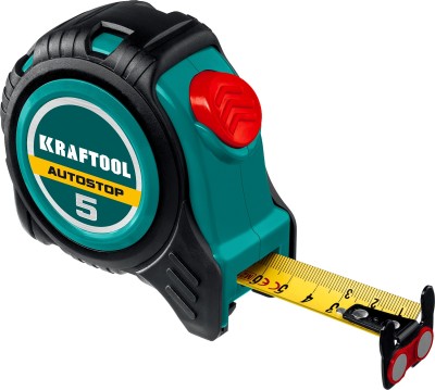 KRAFTOOL AutoStop 5м / 19мм профессиональная рулетка с автостопом ( 3412-5-19 )