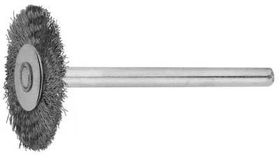 Щетка ЗУБР радиальная, нержавеющая сталь, на шпильке, d 20x 3,2мм, L 42мм, 1шт,  ( 35931 )