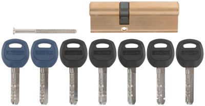 Цилиндровый механизм с перекодировкой ключей ( Аллюр ) 90 мм, ключ-ключ, золото ( 67258 )