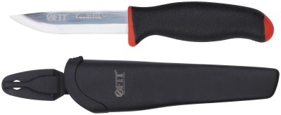 Нож строительный, нерж.сталь, прорезиненная ручка ( 10611 )