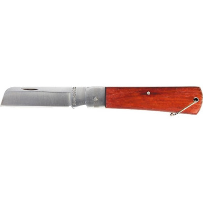 Нож складной, 200 мм, прямое лезвие, деревянная ручка Sparta, ( 78998 )