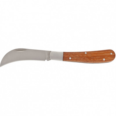 Нож садовый, 170 мм, складной, изогнутое лезвие, деревянная рукоятка Palisad, ( 79001 )
