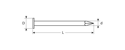 Гвозди с большой потайной головкой, оцинкованные, 50 х 3.0 мм, 270 шт, ЗУБР,  ( 4-305091-30-050 )