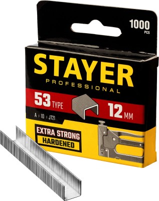 STAYER 12 мм скобы для степлера узкие тип 53, 1000 шт ( 3159-12_z02 )