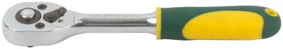 Вороток (трещотка) CrV механизм, пластиковая прорезиненная ручка 1/4'', 24 зубца ( 62375 )