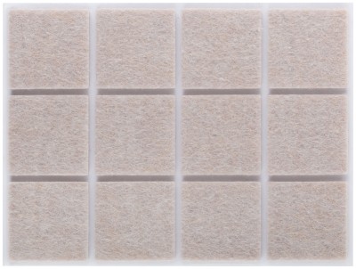Подкладки для мебели самоклеющиеся квадратные 25 х 25 мм, 12 шт., войлок ( 67531 )