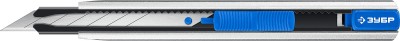 ЗУБР ПРО-9А, сегмент. лезвия 9 мм, Металлический нож с автостопом, Профессионал (09152)