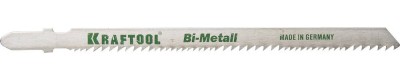 Полотна KRAFTOOL, T345XF, для эл/лобзика, Bi-Metall,универ.: по нерж.стали, дереву с гвоздями, EU-хвост., шаг 1,8-2,5мм, 110мм, 2шт,  ( 159505-U )