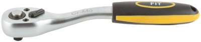 Вороток (трещотка) CrV, черно-желтая прорезиненная ручка, Профи 1/4", 72 зубца ( 62351 )