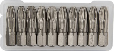 Биты "X-DRIVE" торсионные кованые, обточенные, KRAFTOOL 26123-3-25-10, Cr-Mo сталь, тип хвостовика C 1/4", PZ3, 25мм, 10шт,  ( 26123-3-25-10 )