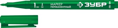 ЗУБР МП-100 1 мм, заостренный, зеленый, Перманентный маркер, ПРОФЕССИОНАЛ (06320-4)