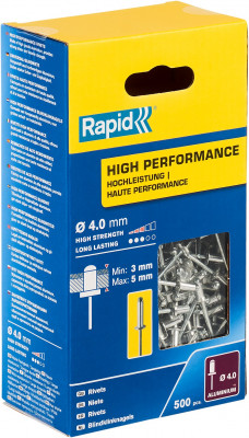 RAPID R:High-performance-rivet 4.0х8 мм, 500 шт, Алюминиевая высокопроизводительная заклепка (5001432)