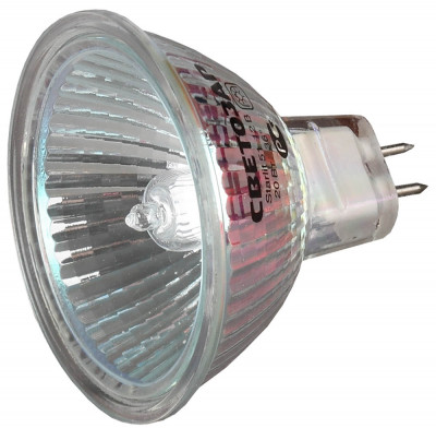 Лампа галогенная СВЕТОЗАР с защитным стеклом, цоколь GU5.3, диаметр 51мм, 35Вт, 12В,  ( SV-44723 )