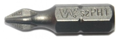 Бита крестовая для шуруповерта, PH1, длина 25 мм, С 1/4", 1 шт, WHIRLPOWER (2714025011)