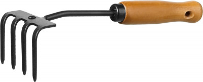 Грабли 4-хзубые "PROLine" с деревянной ручкой, GRINDA 421515, 64х100х270мм,  ( 421515 )