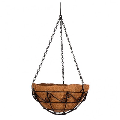 Подвесное кашпо с орнаментом, 25 см, с кокосовой корзиной Palisad, ( 69003 )