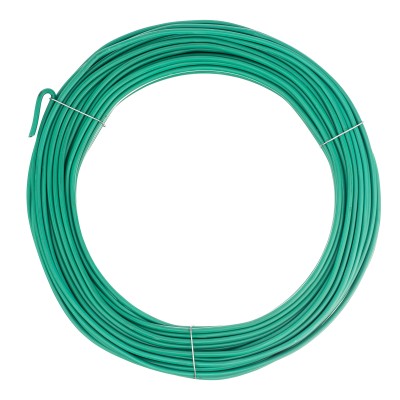 Проволока для подвязки, стальная в ПВХ (зеленый) 25 м, внутр. 1,6 мм / внеш. 3 мм Сибртех, ( 64380 )