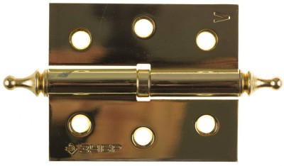 Петля дверная разъемная ЗУБР "ЭКСПЕРТ", 1 подшипник, цвет латунь (PB), левая, с крепежом, 75х63х2,5мм, 2 шт,  ( 37605-075-1L )