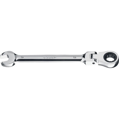 Комбинированный гаечный ключ трещоточный шарнирный 12 мм, ЗУБР, ( 27101-12 )