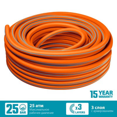 GRINDA FLEX 3 1/2", 25 м, 25 атм, из термоэластопласта, трёхслойный, армированный, Поливочный шланг, PROLine (429008-1/2-25)