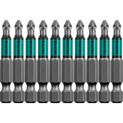Optimum Line Биты, PZ2, 50 мм, тип хвостовика E 1/4", 10 шт в блистере, KRAFTOOL,  ( 26124-2-50-10 )
