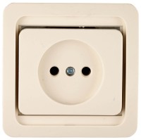Розетка СВЕТОЗАР "ГАММА" одинарная, цвет бежевый, 16А/~250В  ,  ( SV-54100-B )