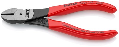 Кусачки боковые особой мощности фосфатированные, черного цвета 140 мм, KNIPEX,  ( KN-7401140 )