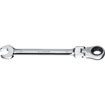 Комбинированный гаечный ключ трещоточный шарнирный 14 мм, ЗУБР, ( 27101-14 )