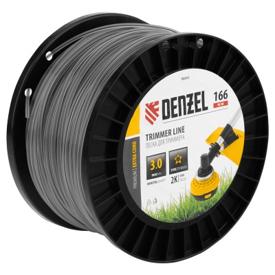 Леска для триммера двухкомпонентная звезда, 3,0мм х 166м, на DIN катушке EXTRA CORD// Denzel ( 96843 )