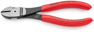 Кусачки боковые особой мощности фосфатированные, черного цвета 160 мм, KNIPEX,  ( KN-7401160 )