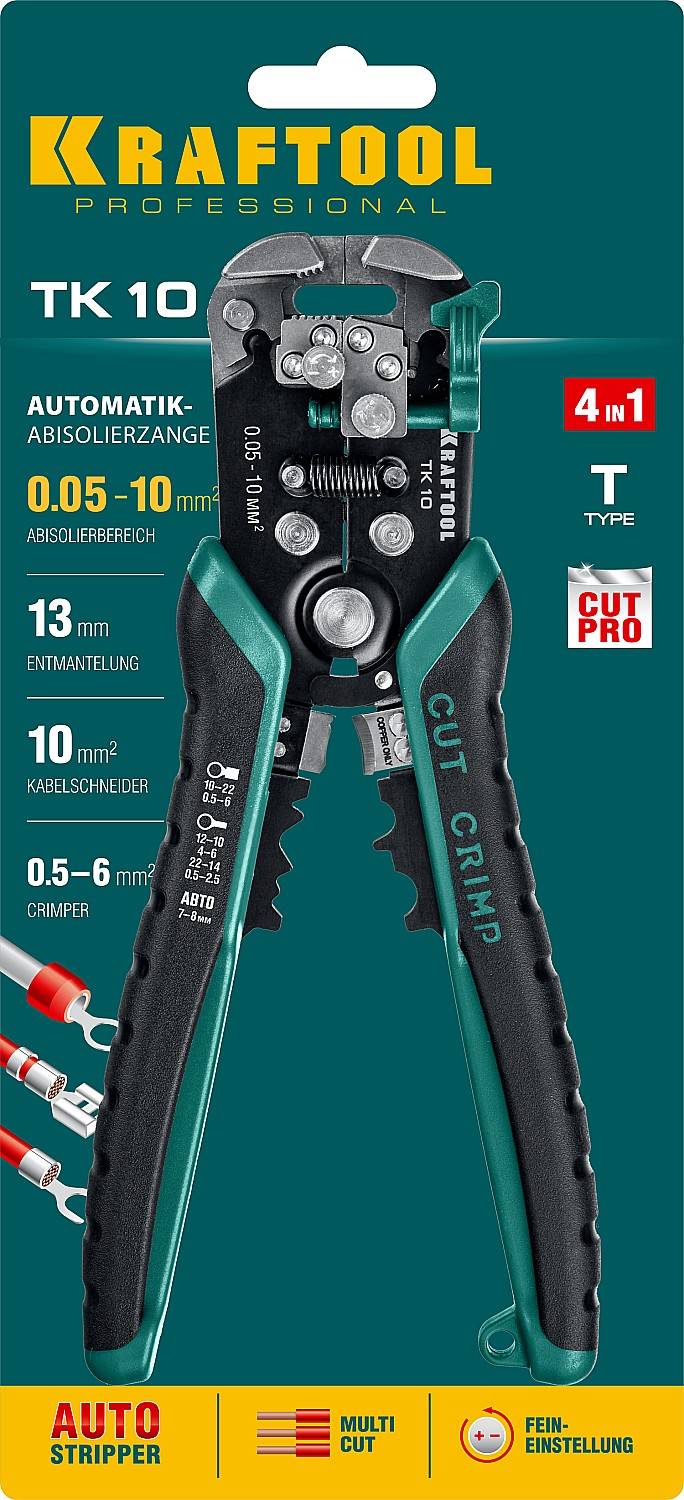 Купить tk-10 стриппер автоматический многофункциональный, 0.05 - 10 мм2,  kraftool ( 22639 ) в Москве в интернет-магазине Юнитул по лучшей цене 2 437  руб.