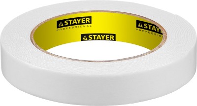 Двухсторонняя клейкая лента на вспененной основе, STAYER Professional 12231-19-05, белая, 19мм х 5м,  ( 12231-19-05 )