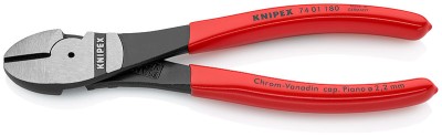 Кусачки боковые особой мощности фосфатированные, черного цвета 180 мм, KNIPEX,  ( KN-7401180 )