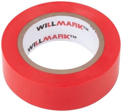 Изолента ПВХ самозатухающая WILLMARK  19 мм х 0,16 мм х 10 м ( красная ) ( 11014 )