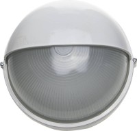 Светильник уличный СВЕТОЗАР влагозащищенный с верхним защитным кожухом, круг, цвет белый, 100Вт,  ( SV-57263-W )